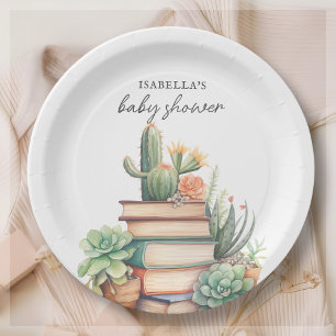 Cactus Book Themed Babyparty Pappteller
