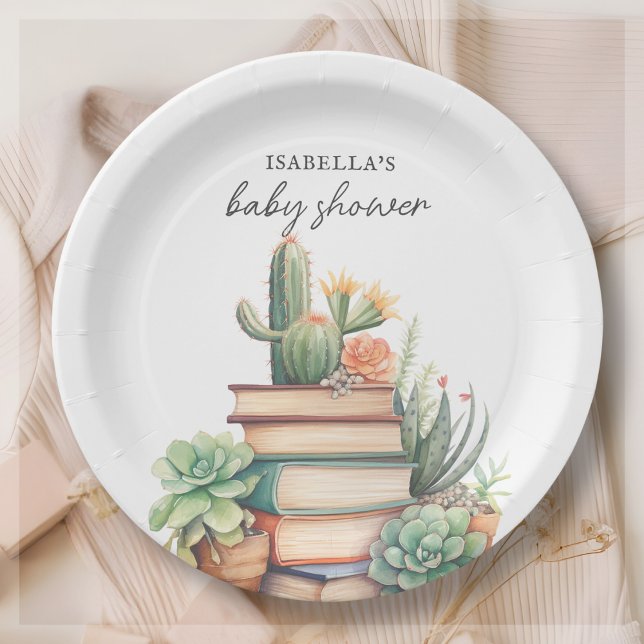 Cactus Book Themed | Babyparty Pappteller (Von Creator hochgeladen)