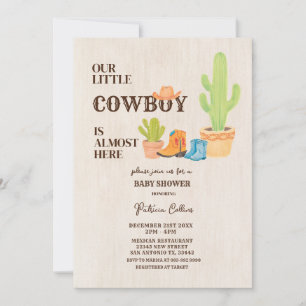 Cactus Boot Our Little Cowboy Rodeo Baby Shower Einladung