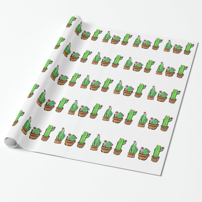 Cactus cacti succuli geschenkpapier (Ungerollt)