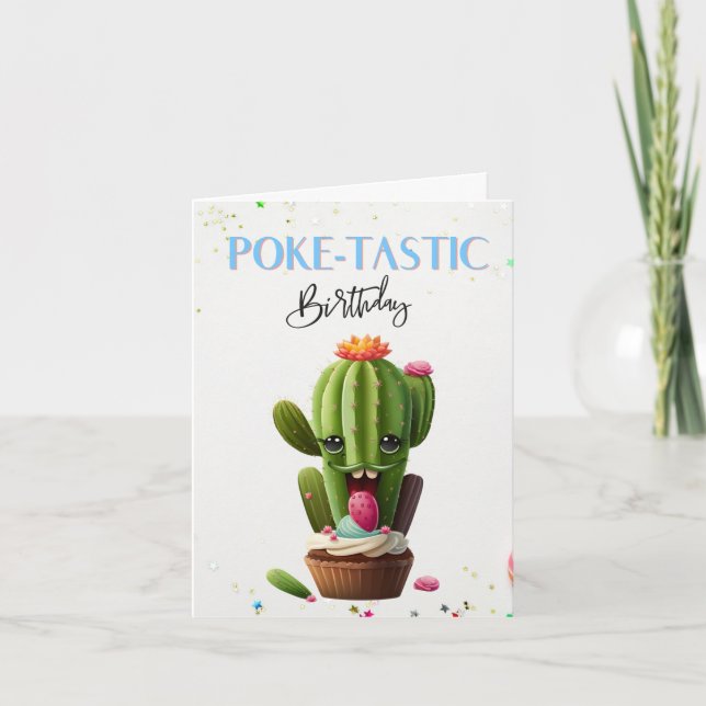 Cactus Canine Celebration: Geburtskarte Dankeskarte (Vorderseite)