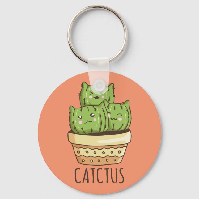 Cactus Cats Schlüsselanhänger (Vorderseite)