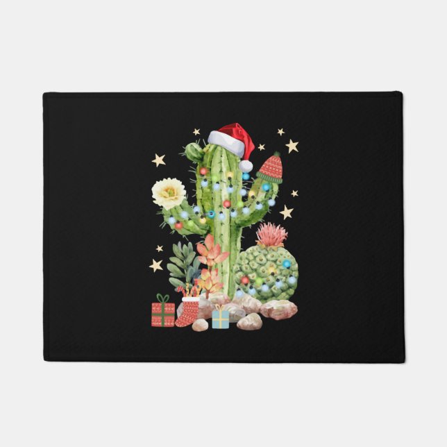 Cactus Christmas Decoration T Shirt Fußmatte (Vorderseite)