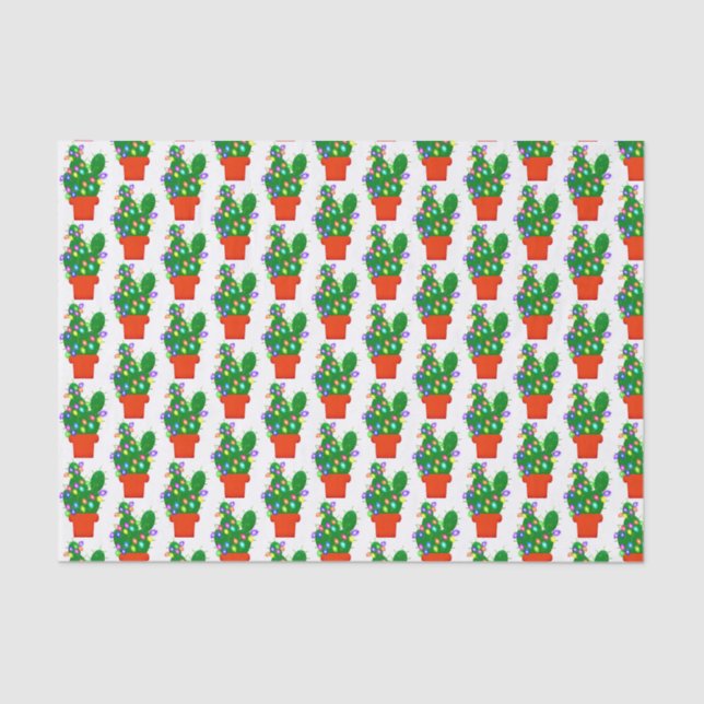 Cactus Christmas Tree Tissue Seidenpapier (Vorderseite)