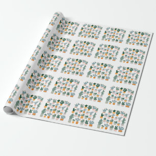 Cactus Collection in Pots Design Geschenkpapier
