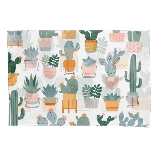 Cactus Collection in Pots Design Kissenbezug (Vorderseite)