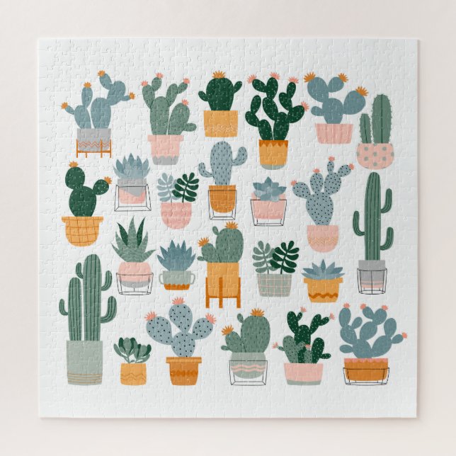 Cactus Collection in Pots Design Puzzle (Vertikal)