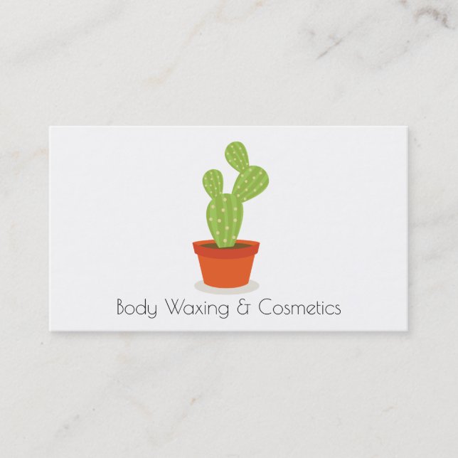 Cactus Cosmetics and Waxing Beauty Business Card Visitenkarte (Vorderseite)