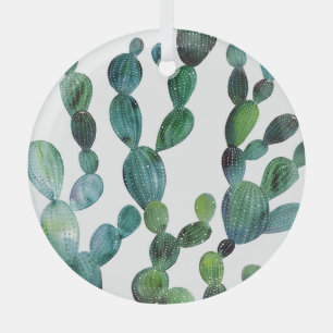 Cactus Craze: Tropical Watercolor Trend Ornament Aus Glas