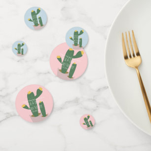 Cactus Cupcakes Kinderdusche Danke Blue Pink Konfetti
