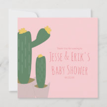 Cactus Cupcakes Pink Baby Dusche Vielen Dank