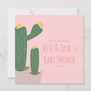 Cactus Cupcakes Pink Baby Dusche Vielen Dank Karte