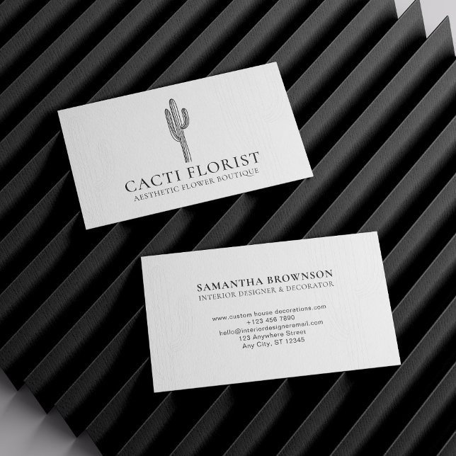 Cactus Desert Blume Abstrakt Boho Cacti Visitenkarte (Cactus Desert Flower Abstract Boho Cacti Business Card)