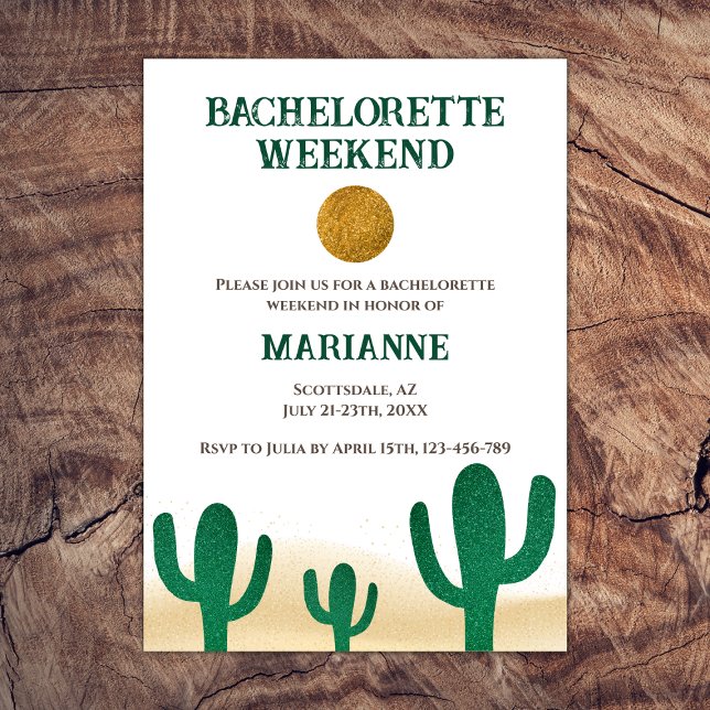 Cactus Desert Destination Bachelorette Weekend Einladung (cactus desert bachelorette weekend scottsdale weekend itinerary)