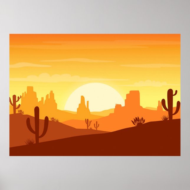 Cactus Desert Landscape Poster (Vorne)