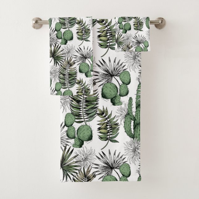 Cactus Desert Pattern Badhandtuch Set (Insitu)