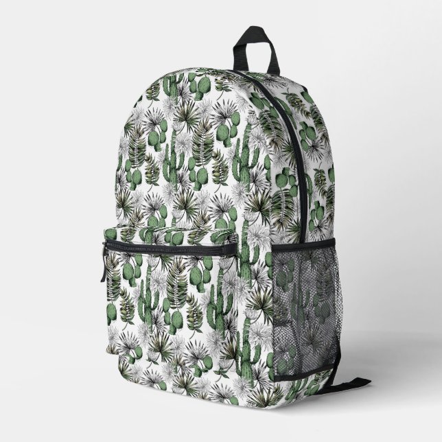 Cactus Desert Pattern Bedruckter Rucksack (Rückseitige Ecke Rechts)