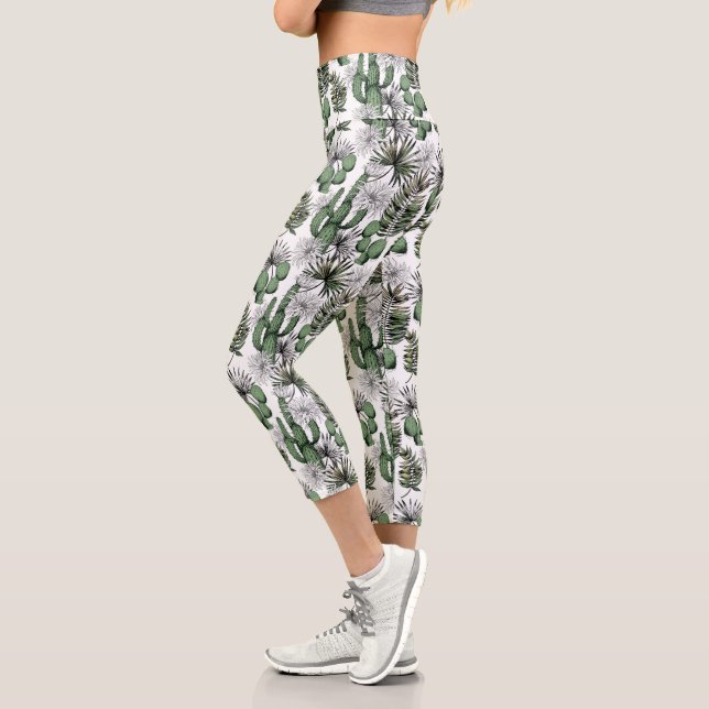 Cactus Desert Pattern Capri Leggings (Links)