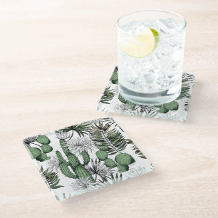 Cactus Desert Pattern Glasuntersetzer