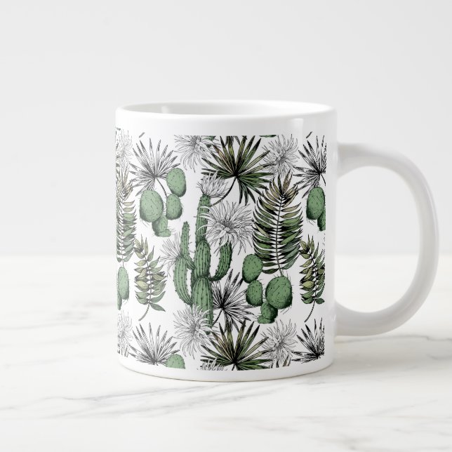 Cactus Desert Pattern Jumbo-Tasse (Rechts)