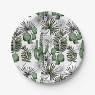 Cactus Desert Pattern Pappteller
