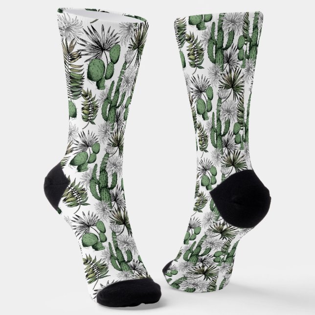 Cactus Desert Pattern Socken (Gewinkelt)