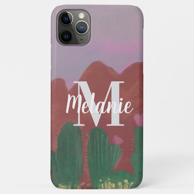 Cactus Dessert Mountains Handgezeichnete Kunst Case-Mate iPhone Hülle (Rückseite)