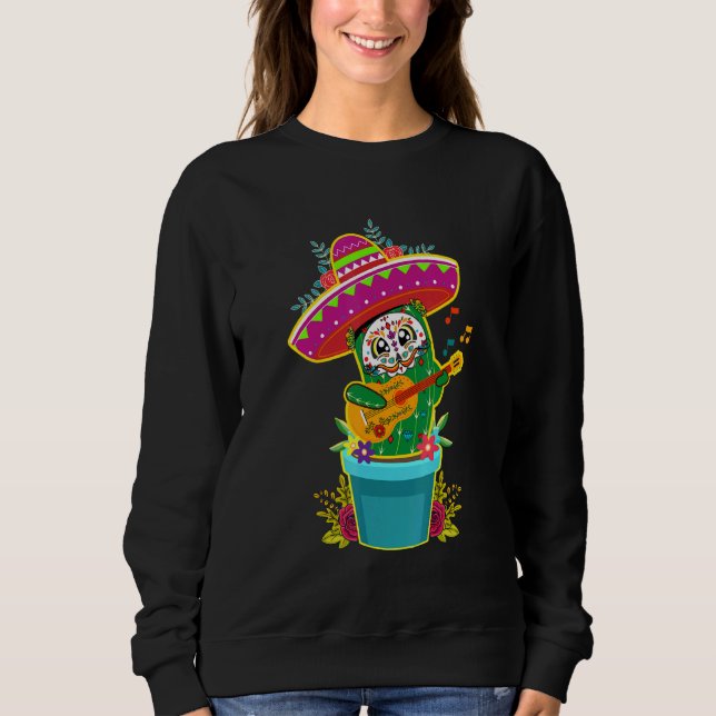 Cactus Dia De Los Muertos Calaveras De Cactus Suga Sweatshirt (Vorderseite)