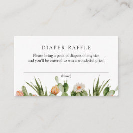 Cactus Diaper Raffle Baby Shower Enclosure Card Begleitkarte