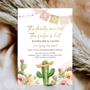 Cactus Drink Cold Salsa Hot Knoten Verlobung Fiest Einladung