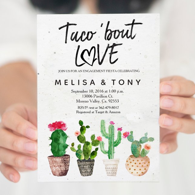 Cactus engagement party Invitation Taco Bout Liebe Einladung (Von Creator hochgeladen)