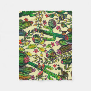 Cactus Family Pattern Fleecedecke