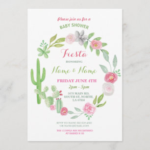 Cactus Fiesta Baby Shower Girl Boy Mexican Invite Einladung