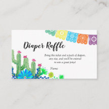 Cactus Fiesta Diaper Raffle Card