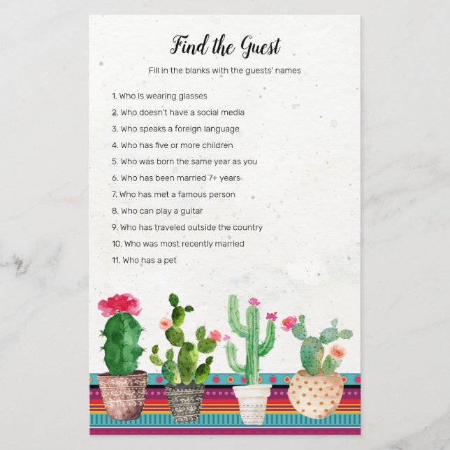 Cactus Fiesta Finden Sie das Gast-Spiel (Vorderseite)