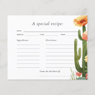 Cactus Fiesta Floral Brautparty Rezept Card