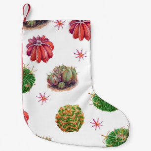 Cactus floral: Aquarellfarben Kleiner Weihnachtsstrumpf