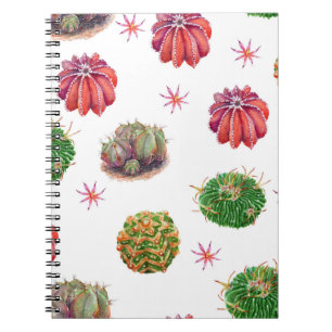 Cactus floral: Aquarellfarben Notizblock