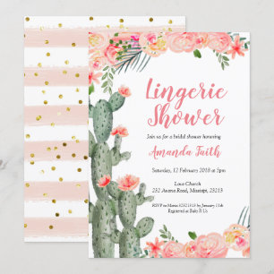 Cactus Floral Lingerie Duwer Einladung
