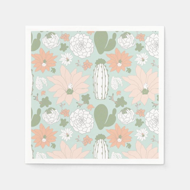 Cactus floral Pattern Serviette (Vorderseite)