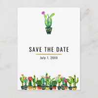 Cactus floral Rustic Southwestern Save the Date