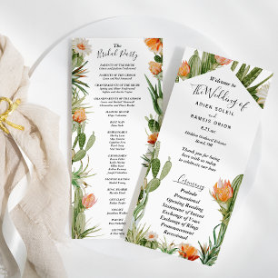Cactus Floral Wüste Wedding Brautparty Flat Programm
