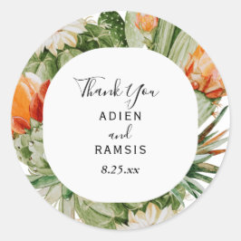 Cactus Floral Wüste Wedding Danke Sticker