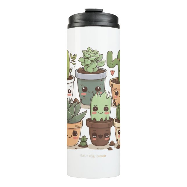 Cactus Florist Funny Succulent Lover Potted Pflanz Thermosbecher (Vorderseite)