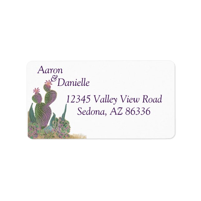 Cactus Flower Return Address Label Adressaufkleber (Vorne)