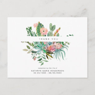Cactus Funeral Loss of Life Danke Postcard Postkarte