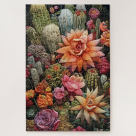 Cactus Garden Embroidery Puzzle