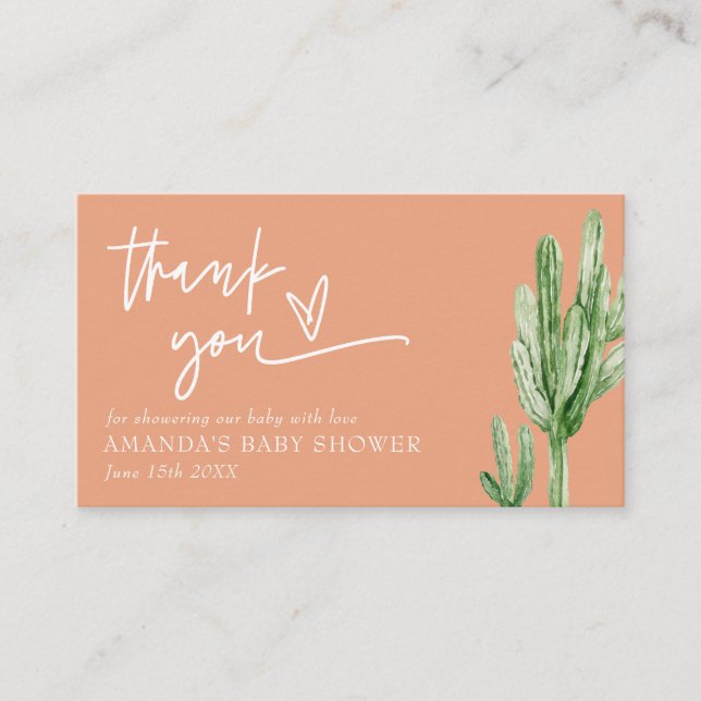 Cactus Gender Neutral Desert Hello Baby Shower Begleitkarte (Vorderseite)