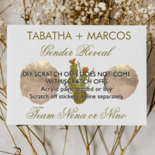 Cactus Gender Reveal DIY Imitats Scratch Cards Ankündigungspostkarte