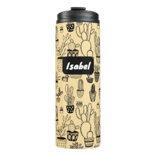 Cactus gepotted Pflanze Niedliches Muster CUSTOM G Thermosbecher